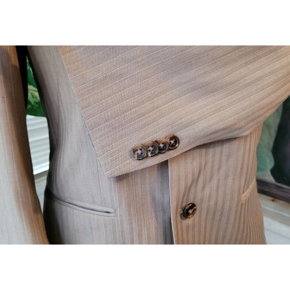 Michael Kors Men's 36S Sport Coat Jacket 100% Wool Beige 3-Button/Two-Vent B536 - Picture 10 of 12